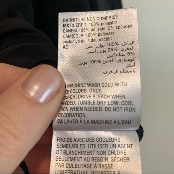 Style & Co black sheer Swiss dot and velvet blouse mixed media eyelet size 3x - Picture 6 of 8